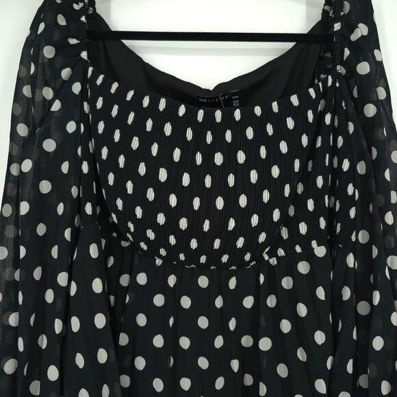 ASOS Curve Design Long Sleeve Polka Dot Dress Size 18 NWT - Picture 4 of 15